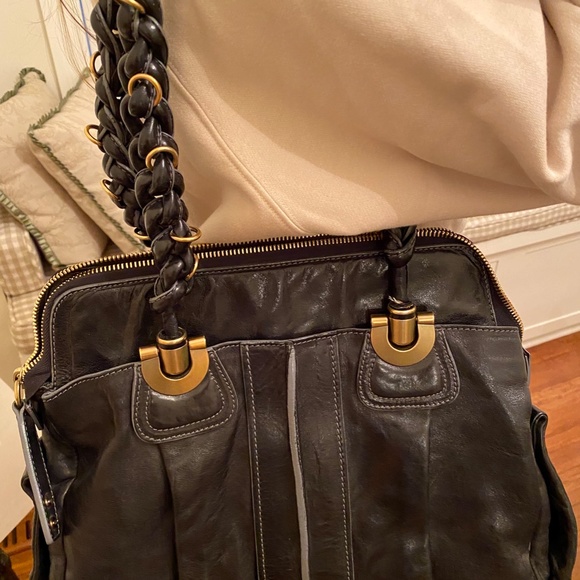 Vintage Chloe Black Leather Heloise Satchel Bag - Picture 2 of 10